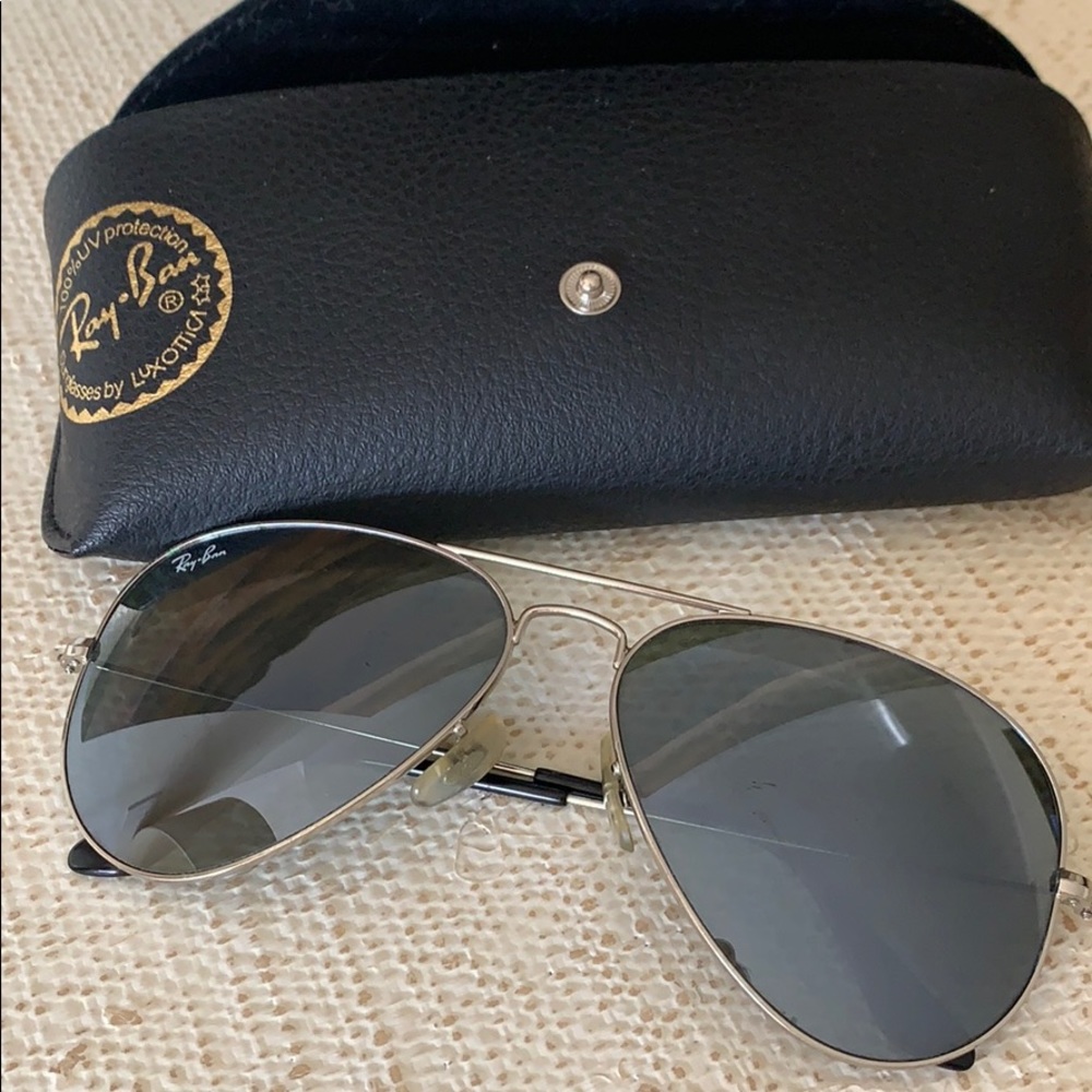 Ray-Ban Aviator Reflective Sunglasses in Silver